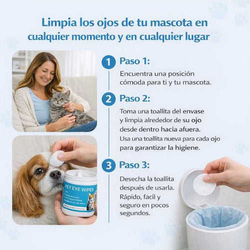 Toallitas de limpieza para mascotas "Pet Eyes Wipes"